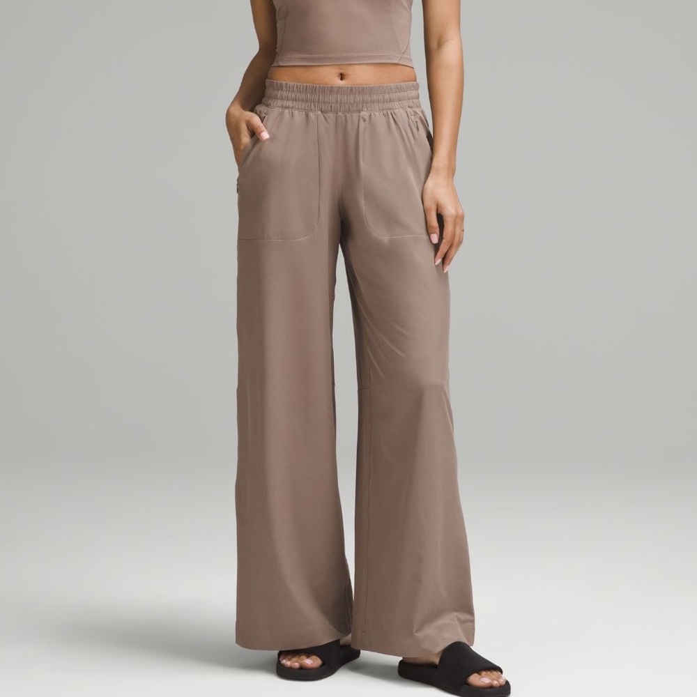 Lululemon Swift Mid-Rise Wide-Leg Pant taupetastic size 14 NWT